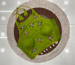 Android Green Kodi with Handwork Blouse – Kalyanja KB47