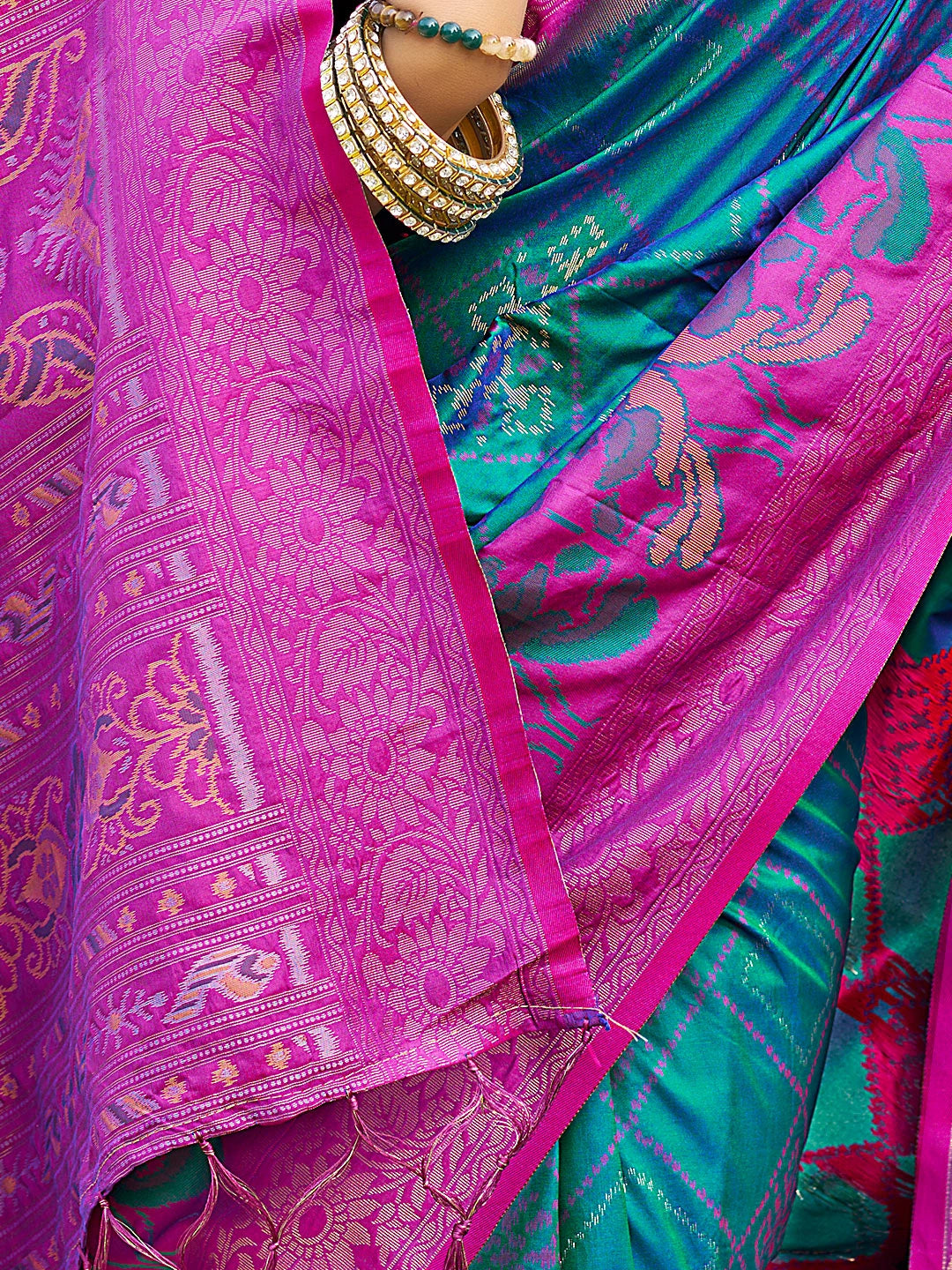 Rama Blue Weaving Pochampalli Soft Silk Saree Kalyanja Fashion