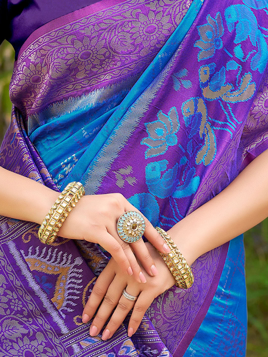 Blue Weaving Pochampalli Soft Silk Saree Kalyanja Fashion