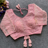 Pink Gota Patti Georgette Blouse