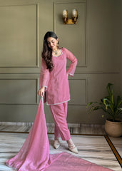 Baby pink suit - full length with dupatta
