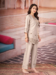 beige multi thread embroidered coord set kalyanja kc13 front alt angle