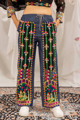 Black Embroidered Coord Set Gujarati Jeans Embroidery Detail KC24