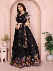 Black Embroidered Cut Work Lehenga Star Georgette Kalyanja KL172 2