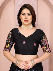 Black Embroidered Cut Work Lehenga Star Georgette Kalyanja KL172 5