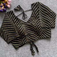Black Gota Patti Georgette Blouse