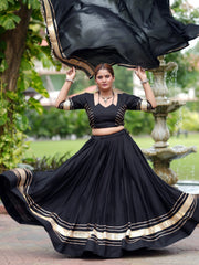 Black Gota Patti Lehenga Spinning Flair Shot – KL197 – Kalyanja