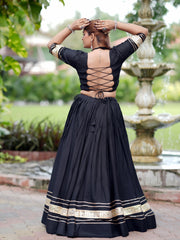 Black Gota Patti Lehenga Back View Dori Tie – KL197 – Kalyanja