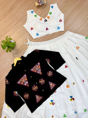 black lehenga jacket flat lay both colours kalyanja KL188