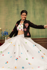 black mirror work lehenga full flair twirl kalyanja KL188