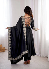 Black Sequins Suit Multiple Views KU274 Kalyanja