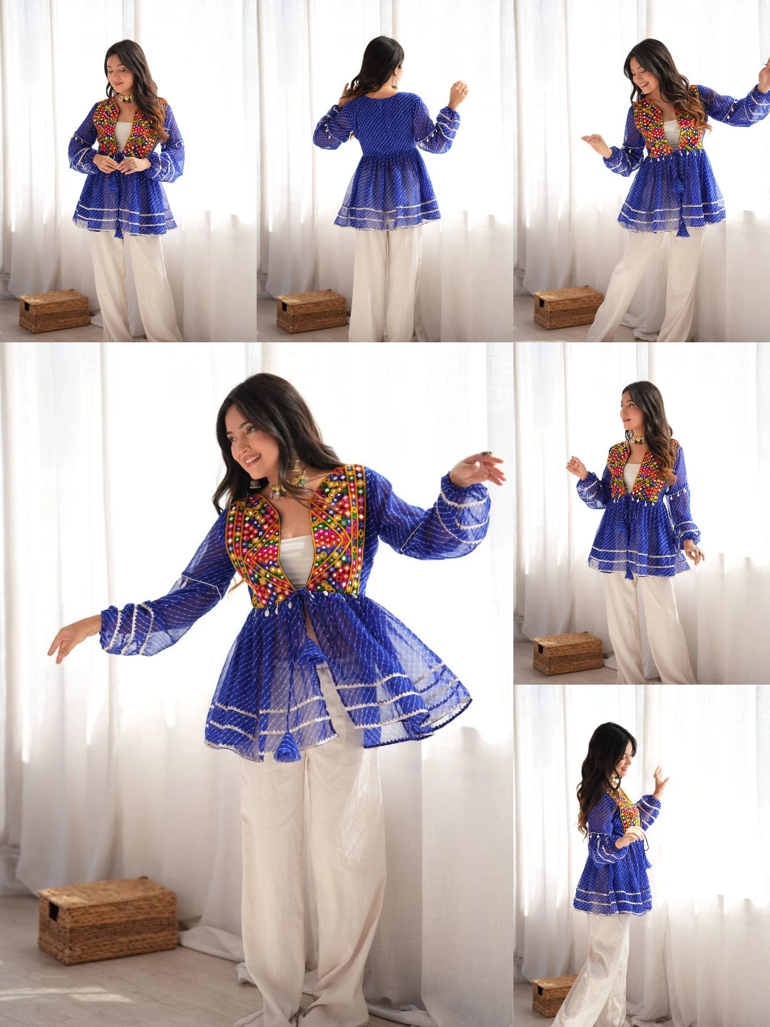 Blue Embroidered Coord Set Kalyanja KC19