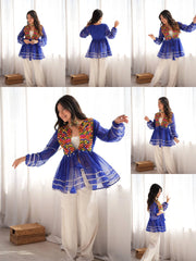 Blue Embroidered Coord Set Kalyanja KC19
