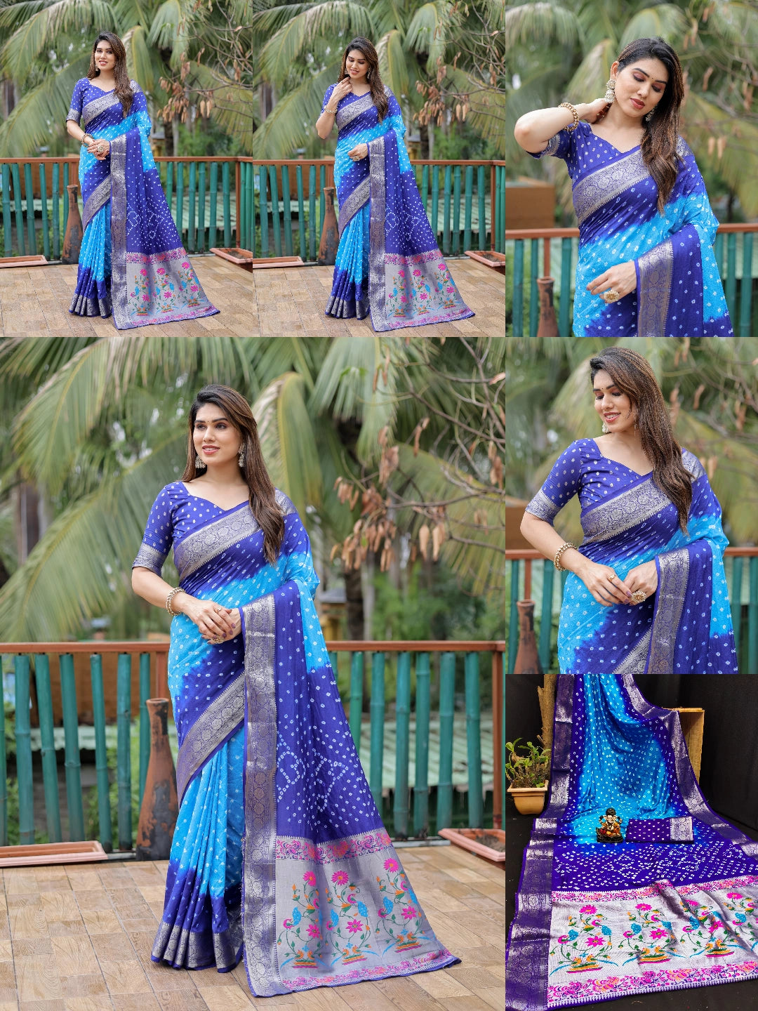 Blue Paithani Weaving Saree Kalyanja KS387 – Collage