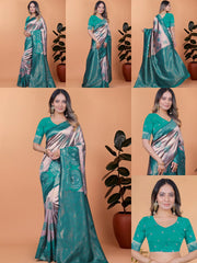 Blush Pink Zari Weaving Saree – all angles – KS396