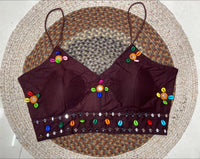 Brown Kodi with Mirror Work Blouse – Garba, Navratri
