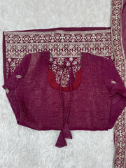 Burgundy suit flat lay - back tie-up detail