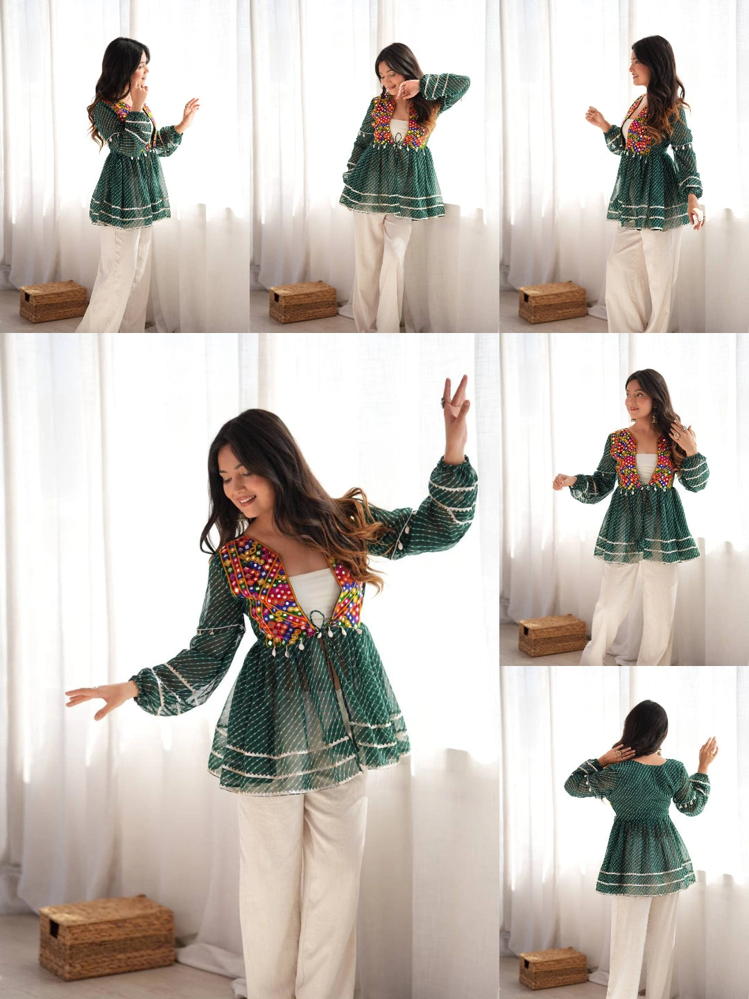 Dark Green Embroidered Coord Set Kalyanja KC19