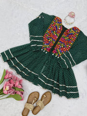 Dark Green Coord Set Kediya Flat Lay Product Shot Kalyanja KC19