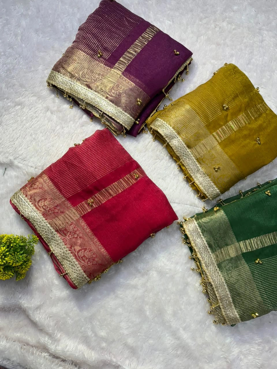 KS411 Ghungroo Work with Fancy Moti Lace Saree all colors