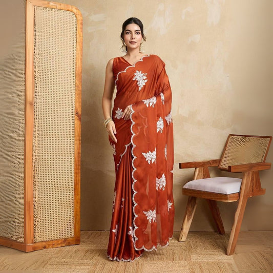 Brown Rangoli Silk Saree 