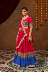 dark pink mirror work lehenga side view kalyanja KL189