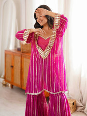 Dark Pink Suit mirror neckline close up sweetheart embroidery KU266