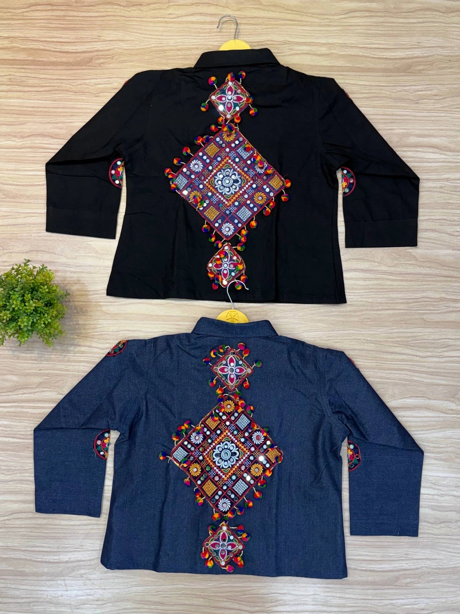 deep navy blue lehenga jacket back detail kalyanja KL188