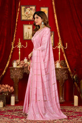 Pink Prada Silk Saree - View 5