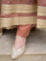 Dusty Rose Suit KU321 lace border and pant detail