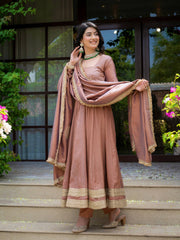 Dusty Rose Fancy Lace Suit KU321 with dupatta
