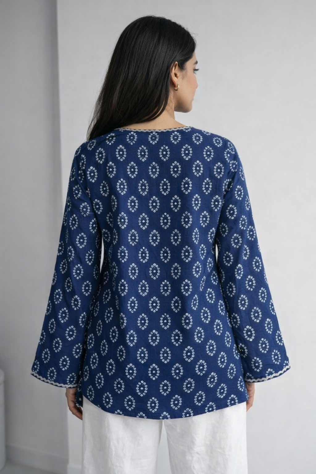 Aaysha Bandhani Wrap-Tie Short Kurti