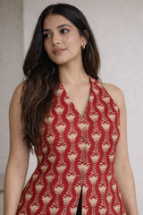 Rosy Long Vest Short Kurti