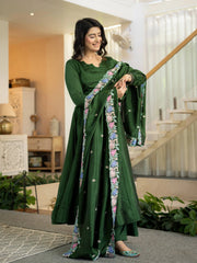 Green NC Vichitra Silk Suit KU319 full sleeve