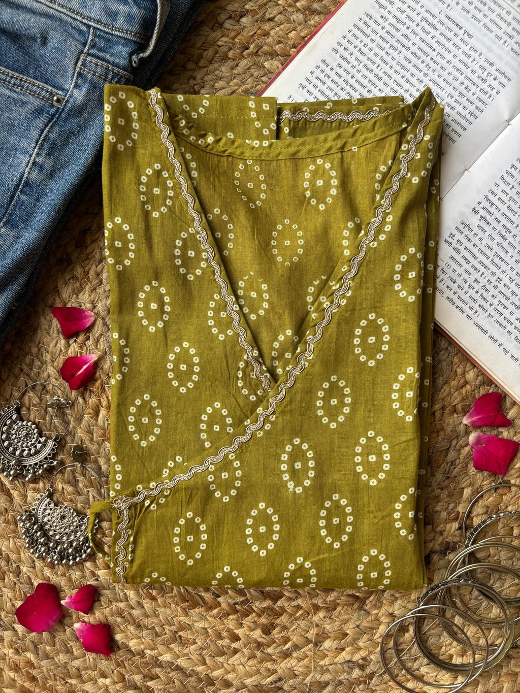 Mansi Bandhani Wrap-Tie Short Kurti