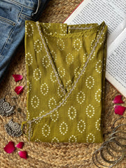 Mansi Bandhani Wrap-Tie Short Kurti