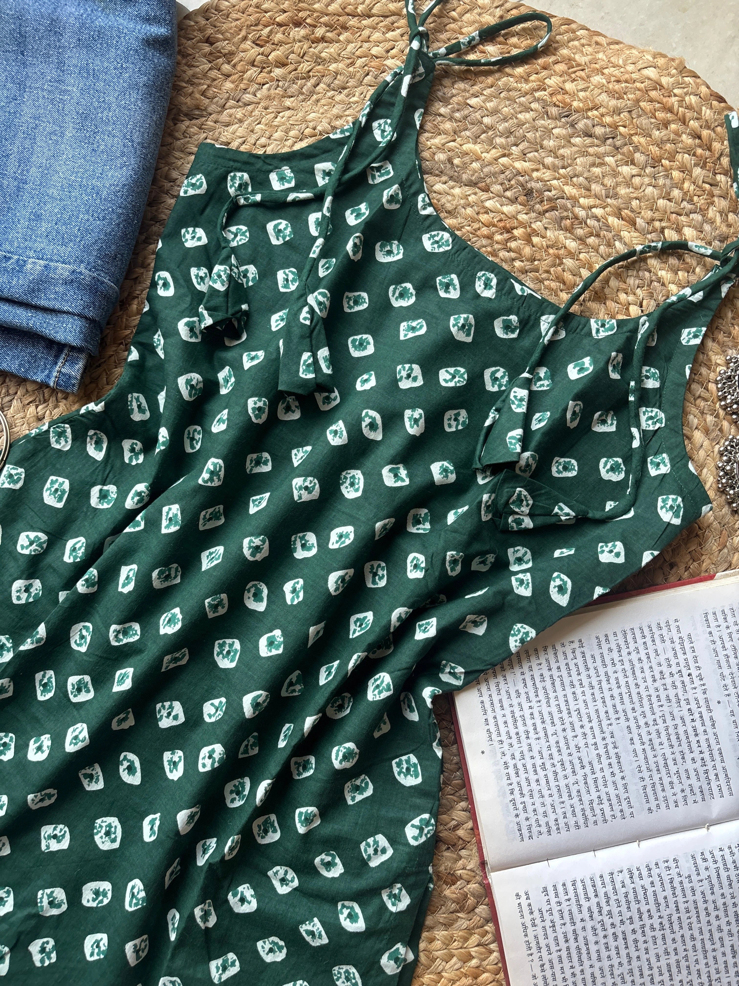 Reva Spaghetti Strap Short Kurti