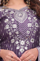 Lavender Sharara Suit Sequins Arch Motif KU276 Kalyanja