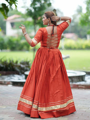 Light Orange Gota Patti Lehenga Back View Dori Tie – KL197 – Kalyanja