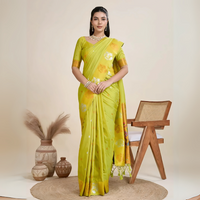 Lime Zari Weaving Soft Silk Saree