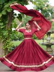 Maroon Gota Patti Lehenga Spinning Flair Shot – KL197 – Kalyanja