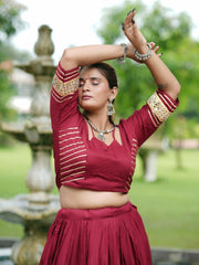 Maroon Gota Patti Lehenga Dance Pose – KL197 – Kalyanja