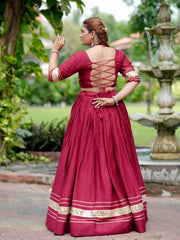 Maroon Gota Patti Lehenga Back View Dori Tie – KL197 – Kalyanja