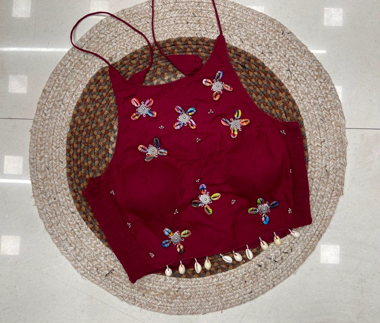 Maroon Kodi with Handwork Blouse – Kalyanja KB47