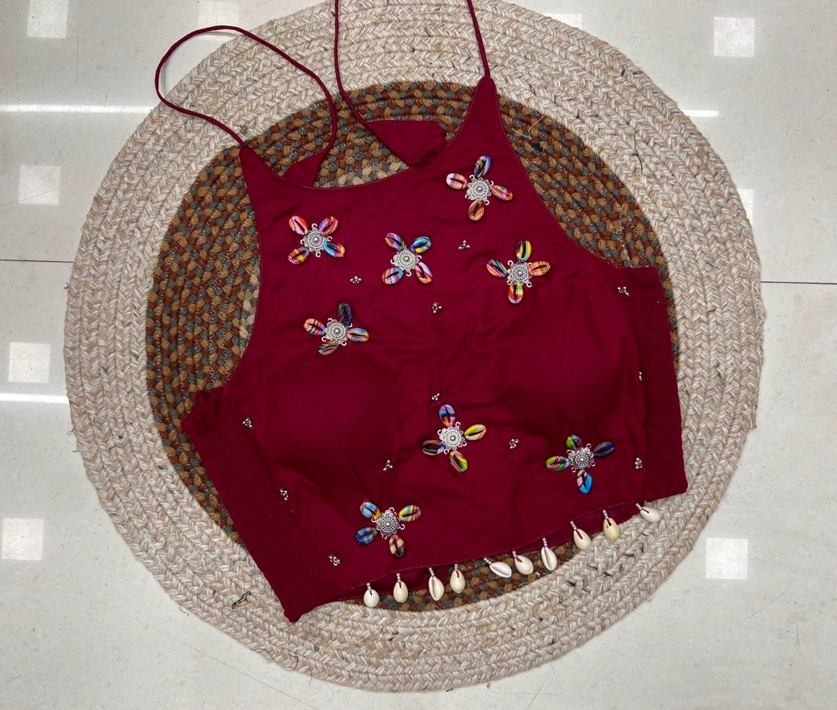 Maroon Kodi with Handwork Blouse – Kalyanja KB47