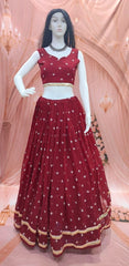 Maroon Lehenga Full Set Mannequin View – KL196 – Kalyanja