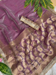 Mauve Banarasi Saree Ghungroo Weaving – Kalyanja KS405