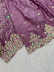 Mauve Sequins Embroidered Palazzo Suit KU253 dupatta embroidery border