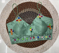Mint Green Kodi with Mirror Work Blouse – Garba, Navratri