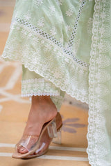 Mint Green Lakhnowi Suit Dupatta View KU270 Kalyanja